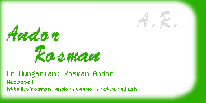 andor rosman business card